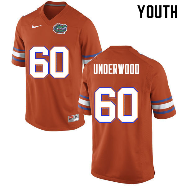 Youth #60 Houston Underwood Florida Gators College Football Jerseys Sale-Orange - Click Image to Close
